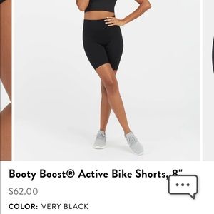 XS Spanx Booty Boost Active Bike Shorts, 8” Black
